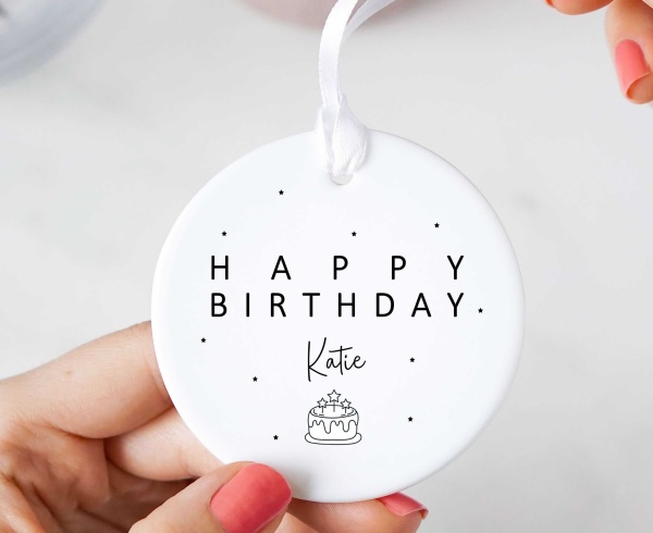 Personalised Happy Birthday Ceramic Keepsake Ornament